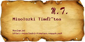 Misolszki Timótea névjegykártya